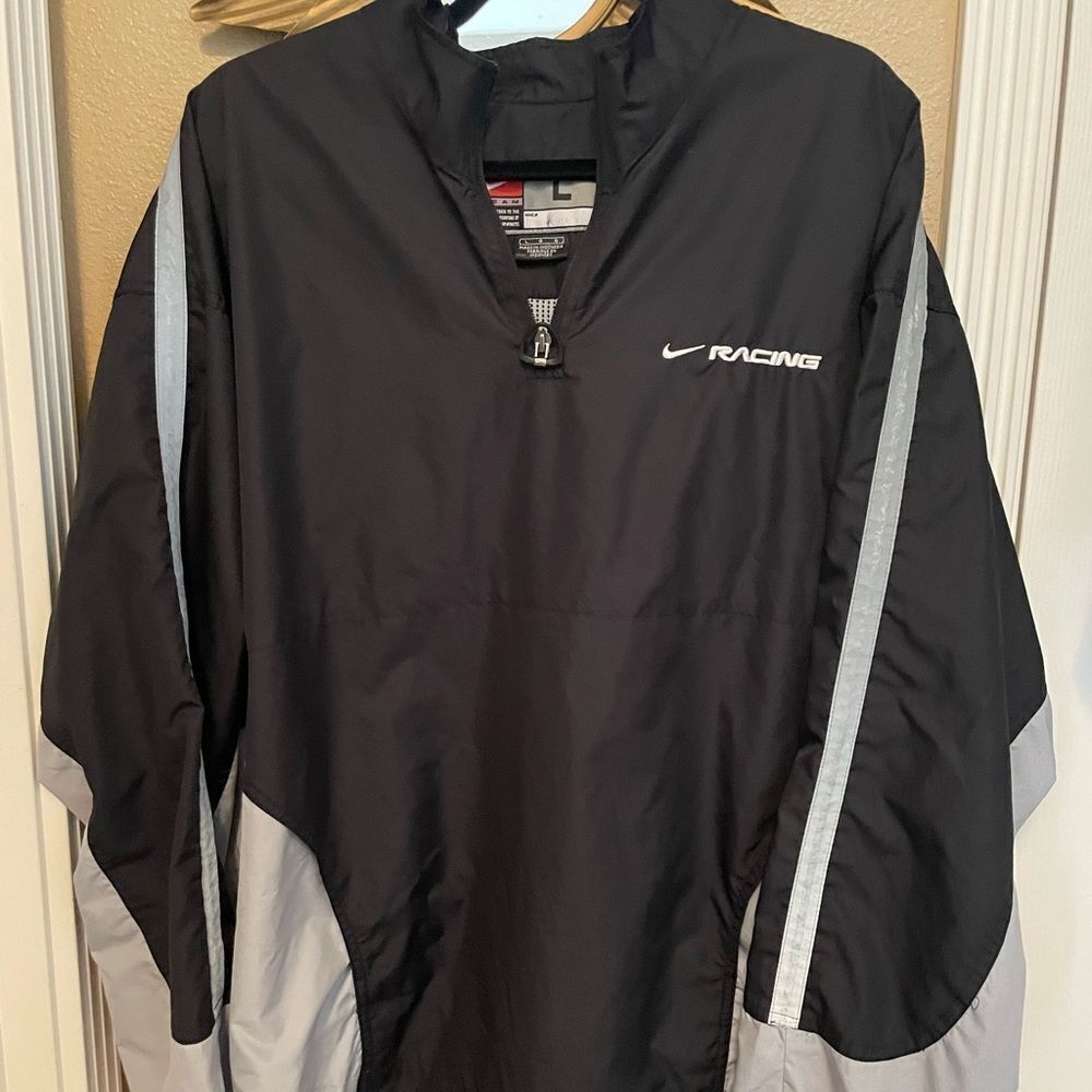 Nike Men’s Half Zip Racing Wind Tunnel Windbreaker Gray Black L